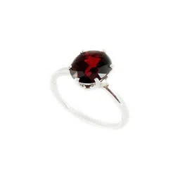 GenZcomplex Silver-Plated Copper Garnet Finger Ring-image-71