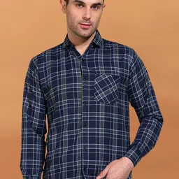 Metronaut Men Classic Tartan Checks Opaque Checked Casual Shirt-image-31