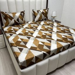 Pure Decor Velar Sib Brown Printed Pure Cotton 230 TC King Bedsheet Set 2.74 m x 2.74 m-image-81