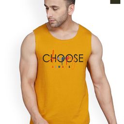 SLOWLORIS Pack Of 2 Printed Cotton Gym Vests VSL26 CMB(CHS MUSTARD)(LOUD OLIVE)-image-90
