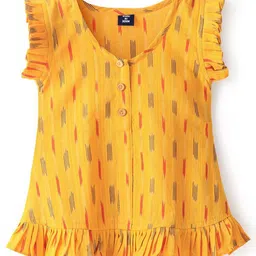 JAV CREATIONS Print Flutter Sleeve Cotton Top-picture-47
