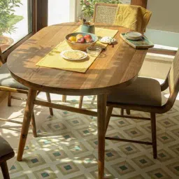 ellementry West Solid Wood 4 Seater Dining Table in Natural Finish-picture-38