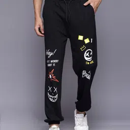 FLYNOFF Men Relaxed Loose Fit Easy Wash Joggers Trousers-image-12