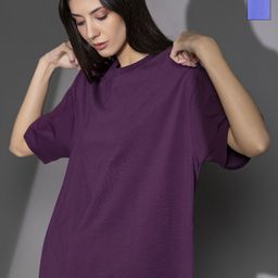 TITTLI Women Pack of 2 Solid Round Neck Pure Cotton Oversized T-shirts-image-69