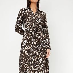 max Women Abstract Printed Tie-Ups Long Sleeves Shirt Midi Dress-picture-15