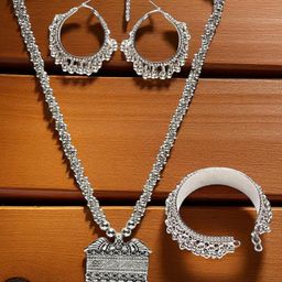 PUCHKOO Alloy Silver-Plated Jewellery Set-image-15