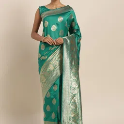Maroosh Ethnic Motifs Woven Design Zari Banarasi Saree-picture-41