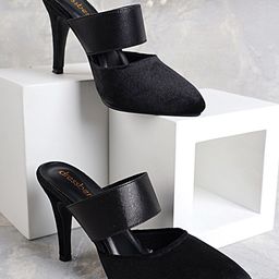 DressBerry Women Velvet Slim Heel Mules-image-7