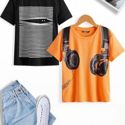 Dagcros Boys 2 Printed Pure Cotton T-shirt-image-7