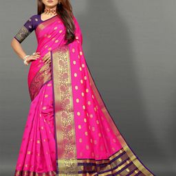 CRAFTLE Ethnic Motifs Zari Banarasi Saree-picture-45