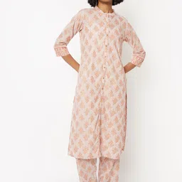 max Ethnic Motifs Printed Mandarin Collar Straight Kurta With Trousers-picture-2