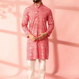 Anouk Men Floral Printed Regular Kurta with Pyjamas-3