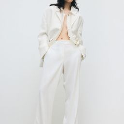 H&M Bootcut Linen-Blend Trousers-image-87