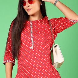 V-Mart Bandhani Printed Pure Cotton Kurti-picture-8