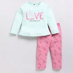 Nottie Planet Girls Printed T-shirt with Pyjamas-image-92