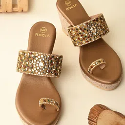 Rocia Ethnic Women Embellished Platform Sandals-image-12