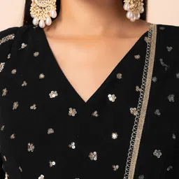 DIVASTRI Embellished Sequinned Semi-Stitched Lehenga & Unstitched Blouse With Dupatta image 2