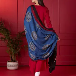 Dupatta Bazaar Ethinc Motifs Ajrakh Block Printed Modal Dupatta image 5