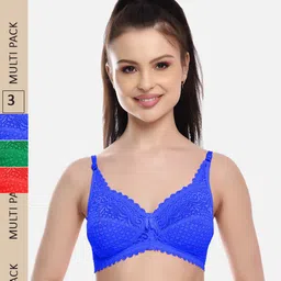 FIMS Pack Of 3 Floral Lace Full Coverage All Day Comfort Rapid-Dry Bralette-picture-18