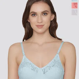 Kalyani Deepali Pack Of 3 Full Coverage Non Padded Lace Everyday Bras- All Day Comfort-image-94