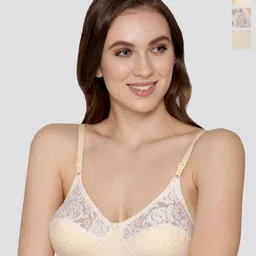 Kalyani Deepali Pack Of 3 Full Coverage Non Padded Lace Everyday Bras- All Day Comfort-picture-57