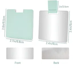 We3 Green Square Pocket Compact Metal Mirror image 2