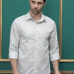JAKANARY Men Premium Fit Abstract Printed Spread Collar Casual Shirt-image-82