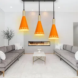 KINIS Orange & Gold-Toned Aluminium Solid Quirky Ceiling Lamp-0
