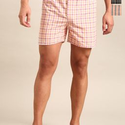 Joven Pack of 3 Checked Pure Cotton Boxers JB3C016-image-5