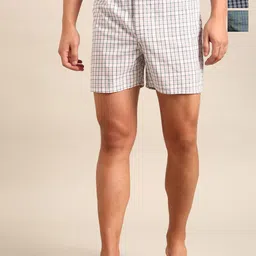 Joven Pack of 3 Checked Pure Cotton Boxers JB3C019-image-75