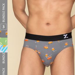 XYXX Men Pack Of 3 Printed Ribbed Basic Cotton Briefs XYBRF3PCKN899-picture-16