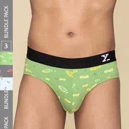 XYXX Pack Of 3 Mid-Rise Typography Printed Anti Microbial Cotton Briefs XYBRF3PCKN903-picture-57