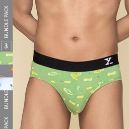 XYXX Men Pack of 3 Conversational Cotton Printed Basic Briefs XYBRF3PCKN903-picture-5