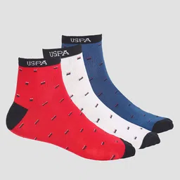 U.S. Polo Assn. Men Pack Of 3 Aloe Finish Ankle Length ES002 Socks-14