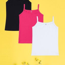NUSYL Girls Pack Of 3 Non Padded Camisoles-picture-5