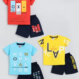 Mars Infiniti Boys Pack Of 3 Printed Pure Cotton T-shirt With Shorts-image-21