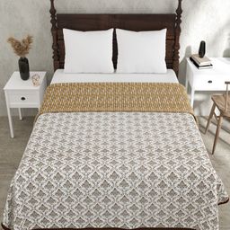 Myntra Elegant Homes Brown 180 GSM Ethnic Motifs Cotton AC Room Double Bed Dohar-picture-48