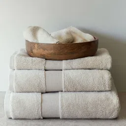 H&M Beige Cotton Soft Terry Hand Towel-64