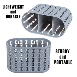 Kuber Industries Grey Pack of 3 Self Design Stationery Organizer With 3 Compartments image 5