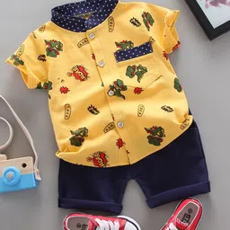 YK Boys Printed Shirt With Shorts Clothing Set-image-92