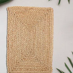 PAROKSH Brown Braided Reversible Rectangular Jute Table Placemat-image-5