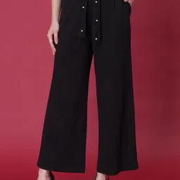 Frolic Rolic Women Smart Straight Fit High-Rise Easy Wash Pleated Trousers-image-70