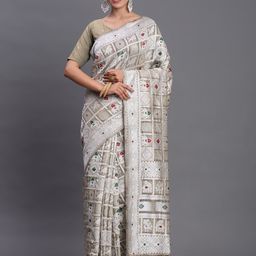 Astita Ethnic Motifs Woven Design Saree with Blouse Piece-picture-16