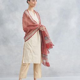 Fabindia Ethnic Motifs Printed Cotton Silk Dupatta-10