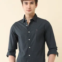 U.S. Polo Assn. Men Classic Tailored Fit Geometric Printed Cotton Casual Shirt-image-33
