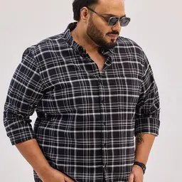 Snitch Men Classic Opaque Checked Casual Shirt-image-50