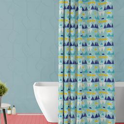 ArtzFolio Green & Purple Printed Waterproof Shower Curtain-image-90