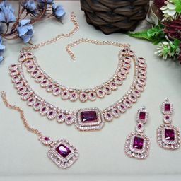 VATSALYA creation Women PurpleJewellery Set-image-29