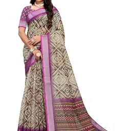 KANOODA Geometric Printed Linen Saree-picture-23
