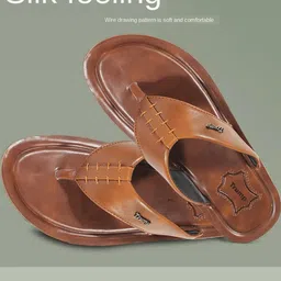 Trump Tan PU Flip Flops-image-29